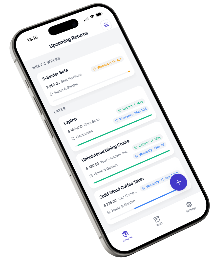 App interface on iPhone